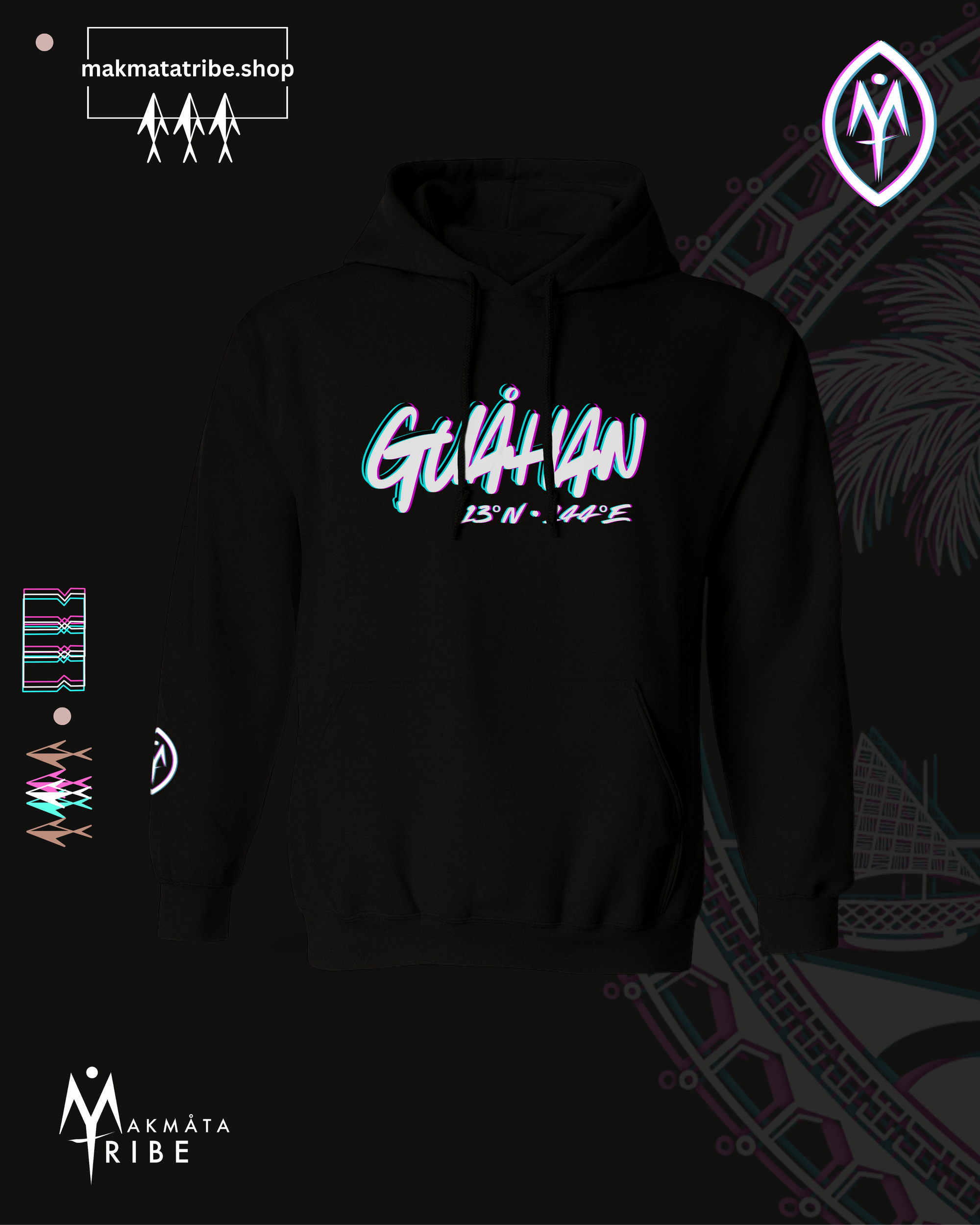 GUAM GLITCH HOODED SWEATER