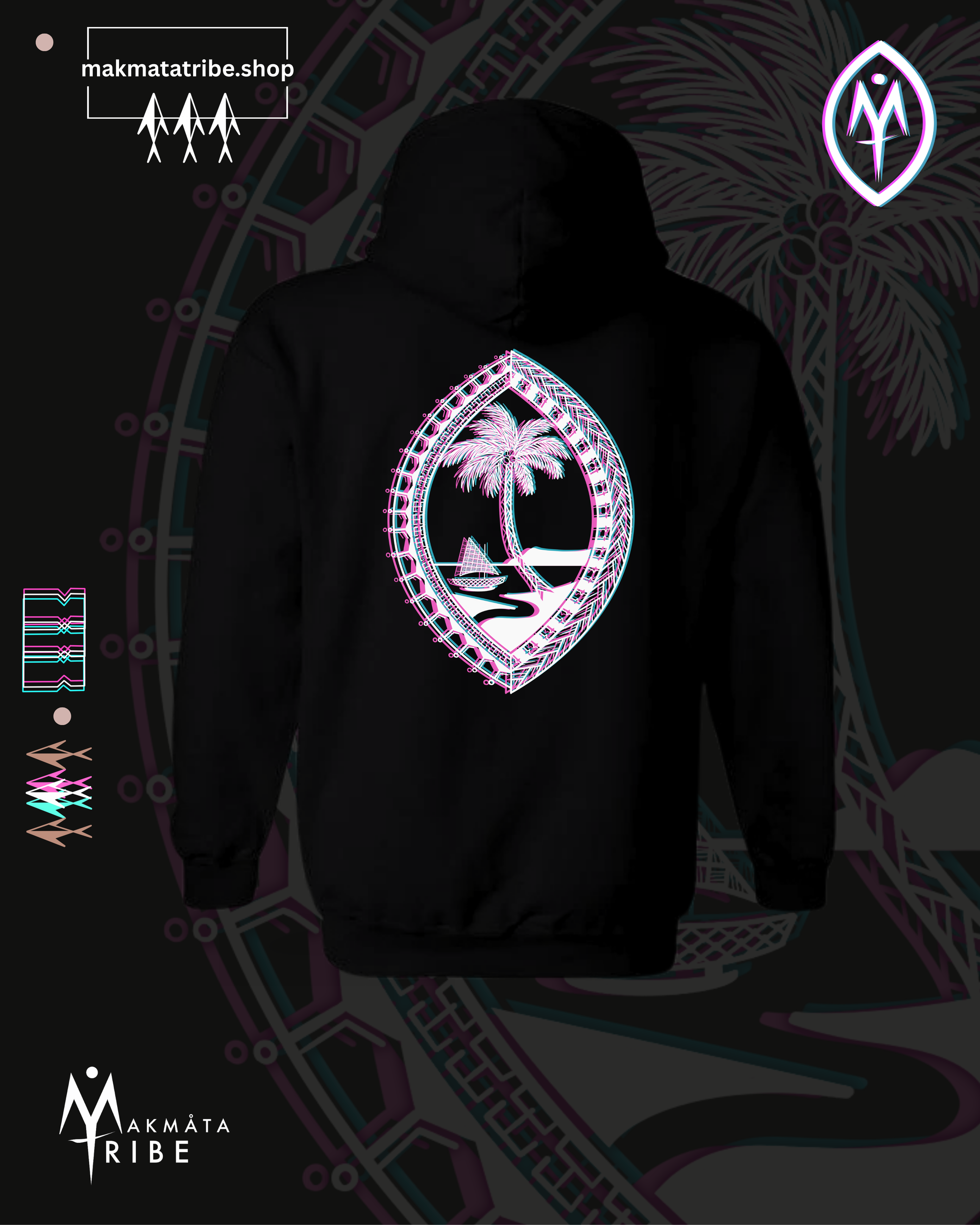GUAM GLITCH HOODED SWEATER